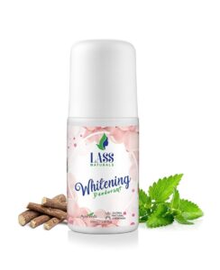 Lass Naturals Whitening Deodorant for Women Underarm Roll-on with Liquorice and Vitamin E Extracts